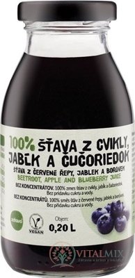 zdravo 100% ŠŤAVA Z CVIKLY, JABĹK A ČUČORIEDOK 1x200 ml