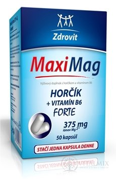 Zdrovit MaxiMag HORČÍK FORTE (375 mg) + VITAMÍN B6 cps 1x50 ks