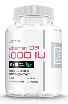 Zerex Vitamín D3 1000 IU tbl 1x60 ks