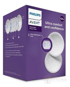 AVENT Ultra comfort PRSNÉ VLOŽKY jednorazové, absorpčné, laktačné, do podprsenky, 1x100 ks