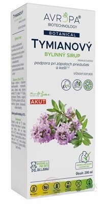 AVROPA Tymianový bylinný sirup 1x200 ml