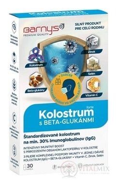 Barny's KOLOSTRUM s beta-glukánmi forte + darček cps 30 ks + darček 1ks, 1x1 set