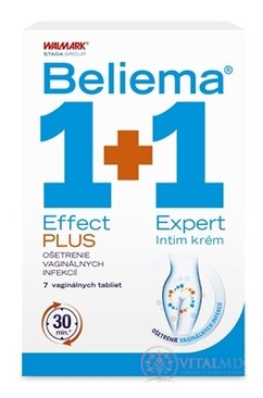 Beliema Effect PLUS + Expert Intim krém 1+1 vaginálne tablety 7 ks + intímny krém 30 ml, 1x1 set