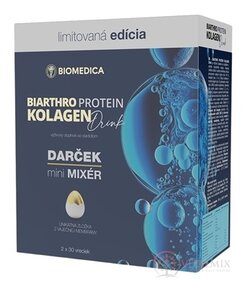BIOMEDICA Biarthro Protein Kolagen drink + Darček vrecúška 2x30 ks (60 ks) + darček mini mixér, 1x1 set