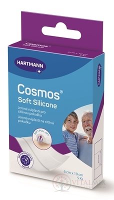 COSMOS Soft Silicone náplasť na rany, pre citlivú pokožku (6 x 10 cm) 1x5 ks