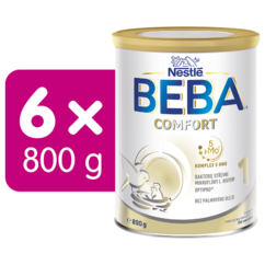 BEBA COMFORT 1, 5HMO, počiatočné dojčenské mlieko, 800 g, 6ks