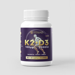 VITALMIX VITAMÍN K2 100µg + D3 FORTE 3000IU90+20 tbl ZDARMA