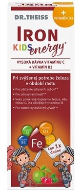 Dr.Theiss Kids IRON Energy sirup (železo + vitamín D3 + vitamíny) s jablčnou šťavou 1x250 ml