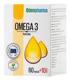 EDENPharma OMEGA 3 cps (rybí olej) 60 +10 zadarmo (70 ks)