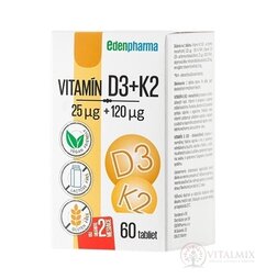 EDENPharma VITAMÍN D3 + K2 tbl 1x60 ks