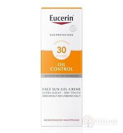 Eucerin SUN OIL CONTROL FACE SPF 30 ochranný krémový gél na opaľovanie na tvár 1x50 ml