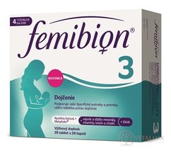 Femibion 3 Dojčenie tbl 28 + cps 28 (kys. listová + vápnik, vitamíny a minerály + DHA) 1x56 ks