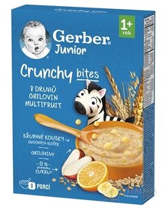 Gerber Junior Nemliečna kaša s chrumkavými kúskami ovocná - multifruit (od ukonč. 1. roku) 1x200 g