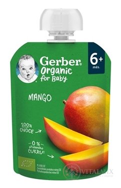 Gerber Organic Kapsička Mango bio ovocná desiata (od ukonč. 6. mesiaca) 1x90 g