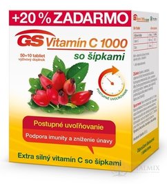 GS Vitamín C 1000 so šípkami tbl 50+10 (20 % zadarmo) (60 ks)
