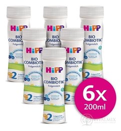 HiPP 2 BIO COMBIOTIK tekutá následná mliečna dojčenská výživa (od ukonč. 6. mesiaca) 6x200 ml (1200 ml)