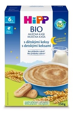 HIPP BIO Mliečna KAŠA Dobrú noc s detskými keksami (od 6. mesiaca) 1x250 g