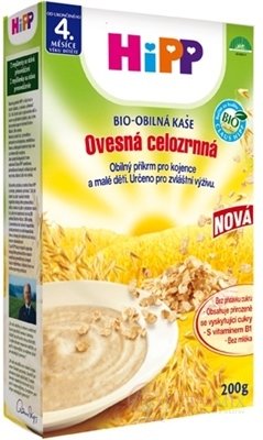 HiPP BIO Obilná KAŠA Ovsená celozrnná nemliečna (od ukonč. 4.mesiaca) 1x200 g