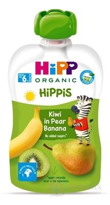 HiPP HiPPis 100% Ovocie Hruška Banán Kiwi kapsička (od 6. mesiaca) ovocný príkrm 1x100 g