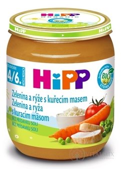HiPP Príkrm BIO Zelenina a ryža s kuracím mäsom (od ukonč. 4./6. mesiaca) 1x125 g