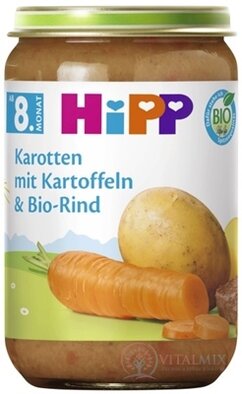 HiPP Príkrm BIO Zemiaky, zelenina a hovädzie mäso (od ukonč. 8. mesiaca) (inov.2025) 1x220 g