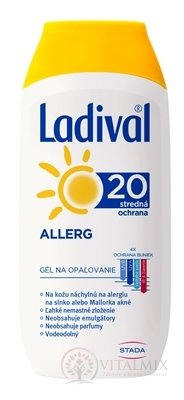 Ladival ALLERG SPF 20 gél na opaľovanie 1x200 ml