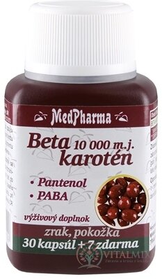 MedPharma BETAKAROTÉN 10 000 m.j.+Pantenol+PABA cps 30+7 zadarmo (37 ks)