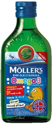 MOLLER´S Omega 3 RYBÍ OLEJ Ovocná aróma z pečene tresiek 1x250 ml