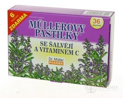 MÜLLEROVE PASTILKY SO ŠALVIOU A VIT. C (pri nachladení) 30+6 zadarmo (36 ks)