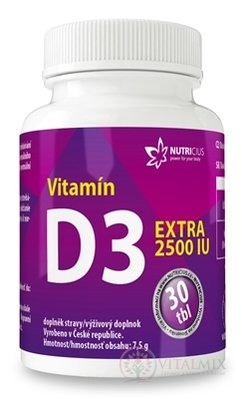 NUTRICIUS Vitamín D3 EXTRA 2500 IU tbl 1x30 ks