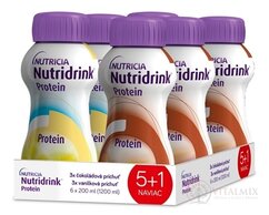 Nutridrink Protein 5+1 vanilková príchuť 3x200 ml + čokoládová príchuť 3x200 ml, 1x1 set