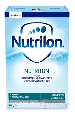 Nutrilon 1 NUTRITON (od narodenia) prídavok do mat. mlieka pri grckaní kojených detí, 1x135 g