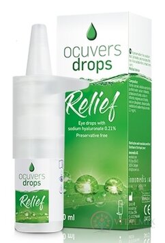 Ocuvers drops Relief očné kvapky s obsahom hyaluronátu sodného 0,21%, 1x10 ml