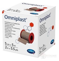 Omniplast fixačná náplasť z textilu na cievke (5 cm x 5 m) 1x1 ks