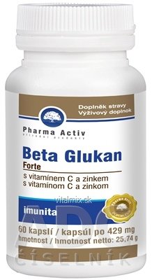 Pharma Activ BETA GLUKÁN Forte cps (s vitamínom C a zinkom) 1x60 ks