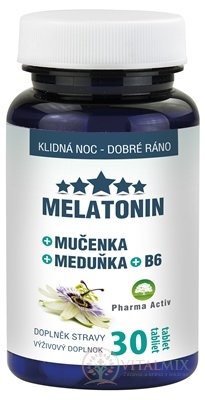 Pharma Activ MELATONÍN + Mučenka + Meduňka + B6 tbl (medovka) (inov.2019) 1x30 ks
