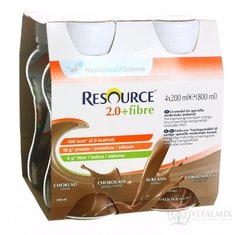 RESOURCE 2,0+ Fibre Čokoládová príchuť sol 4x200 ml (800 ml)