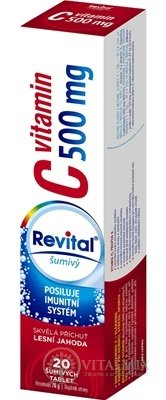 Revital vitamín C 500 mg šumivý tbl eff s príchuťou lesná jahoda 1x20 ks