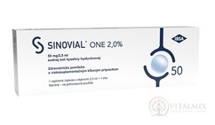 Sinovial ONE 2% roztok kys. hyalurónovej v injekčnej striekačke s ihlou, do kĺbov (50 mg/2,5 ml) 1x2,5 ml