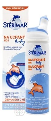 STERIMAR baby Na upchatý nos nosový mikrosprej s obsahom morskej vody (hypertonický) (pre deti od 3 mesiacov) 1x50 ml