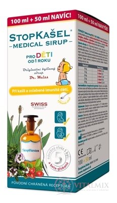 STOPKAŠEĽ Medical sirup OD 1 ROKU (100 ml + 50 ml navyše) 1x150 ml