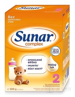 Sunar Complex 2 následná mliečna výživa (od ukonč. 6. mesiaca) (inov.2020) 1x600 g