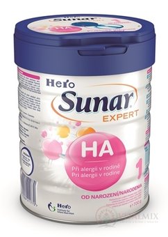 Sunar EXPERT HA1 počiatočná výživa dojčiat s rizikom vzniku alergií (od narodenia) 1x700 g