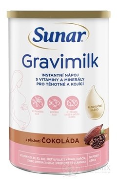 Sunar Gravimilk s príchuťou čokoláda instantný mliečny nápoj 1x450 g