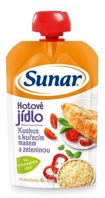 Sunar Hotové jedlo Kuskus s kuracím mäsom a zeleninou (od ukonč. 6. mesiaca) 1x120 g