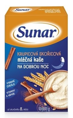 Sunar KRUPICOVÁ ŠKORICOVÁ mliečna kaša DOBRÚ NOC (od ukonč. 8. mesiaca) 1x225 g