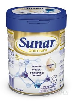 Sunar Premium 3 mliečna výživa (od ukonč. 12. mesiaca) 1x700 g