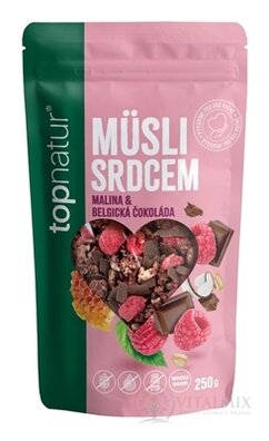 topnatur Müsli srdcom Malina & Belgická čokoláda 1x250 g