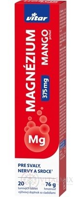 VITAR MAGNÉZIUM 375 mg tbl eff s príchuťou manga 1x20 ks