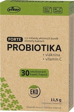 VITAR PROBIOTIKÁ FORTE + vláknina + vitamín C cps 1x30 ks